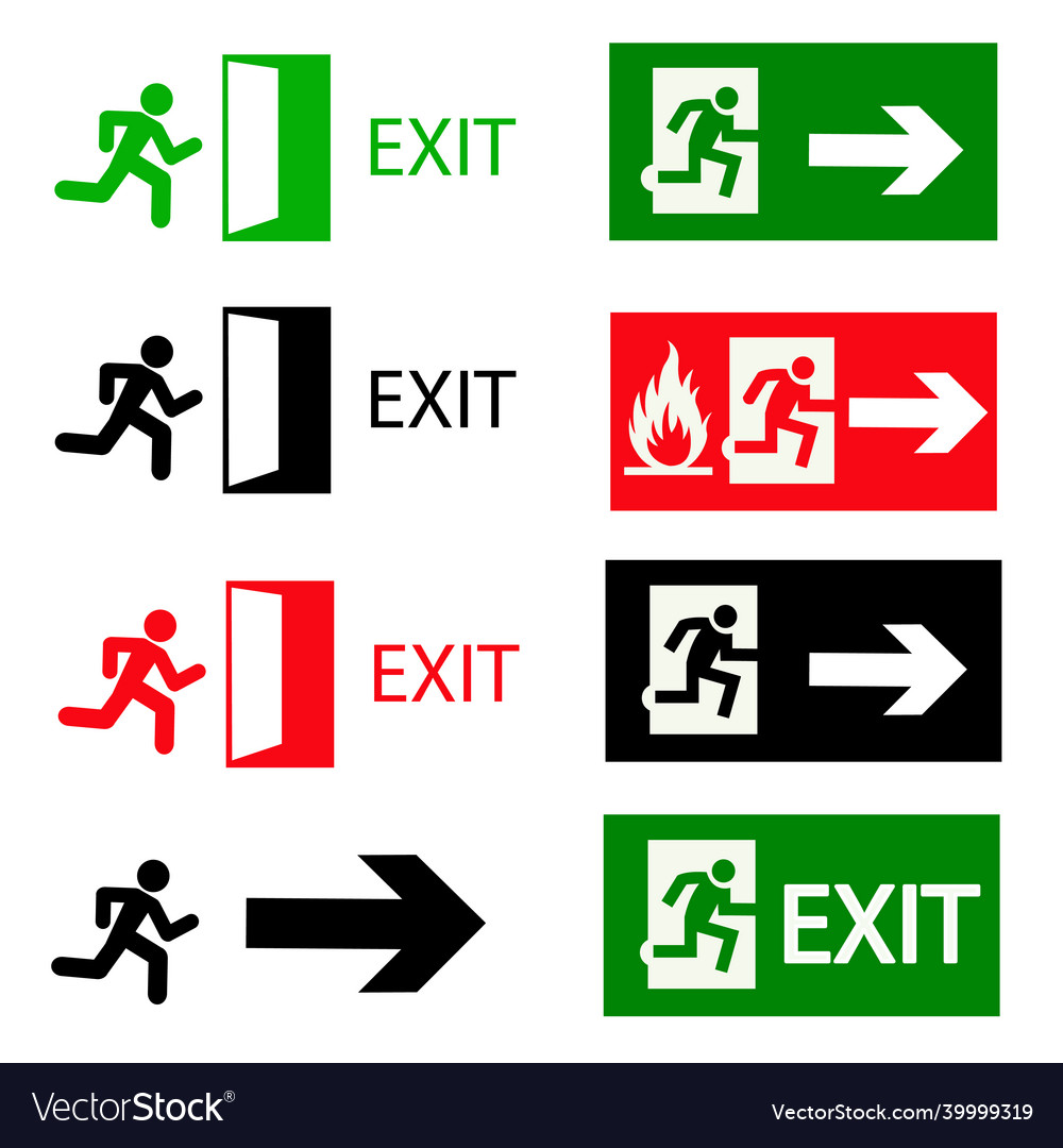 Exit emergency sign set