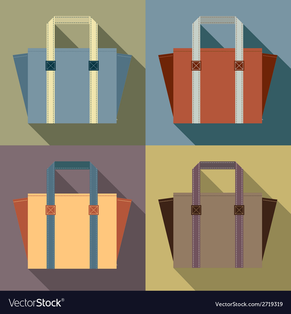 Flat design tote bags