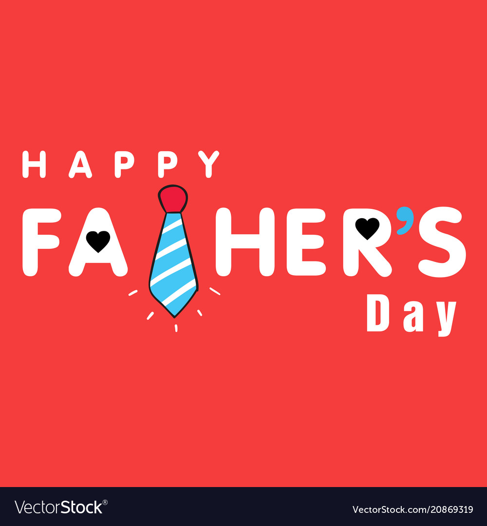 Happy father day blue necktie red background vec Vector Image