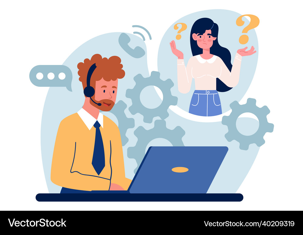 Hotline operator concept Royalty Free Vector Image