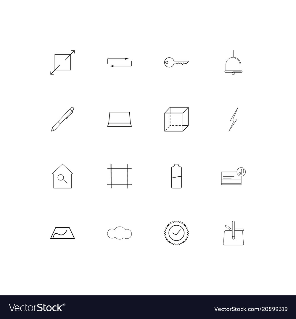 Interface linear thin icons set outlined simple