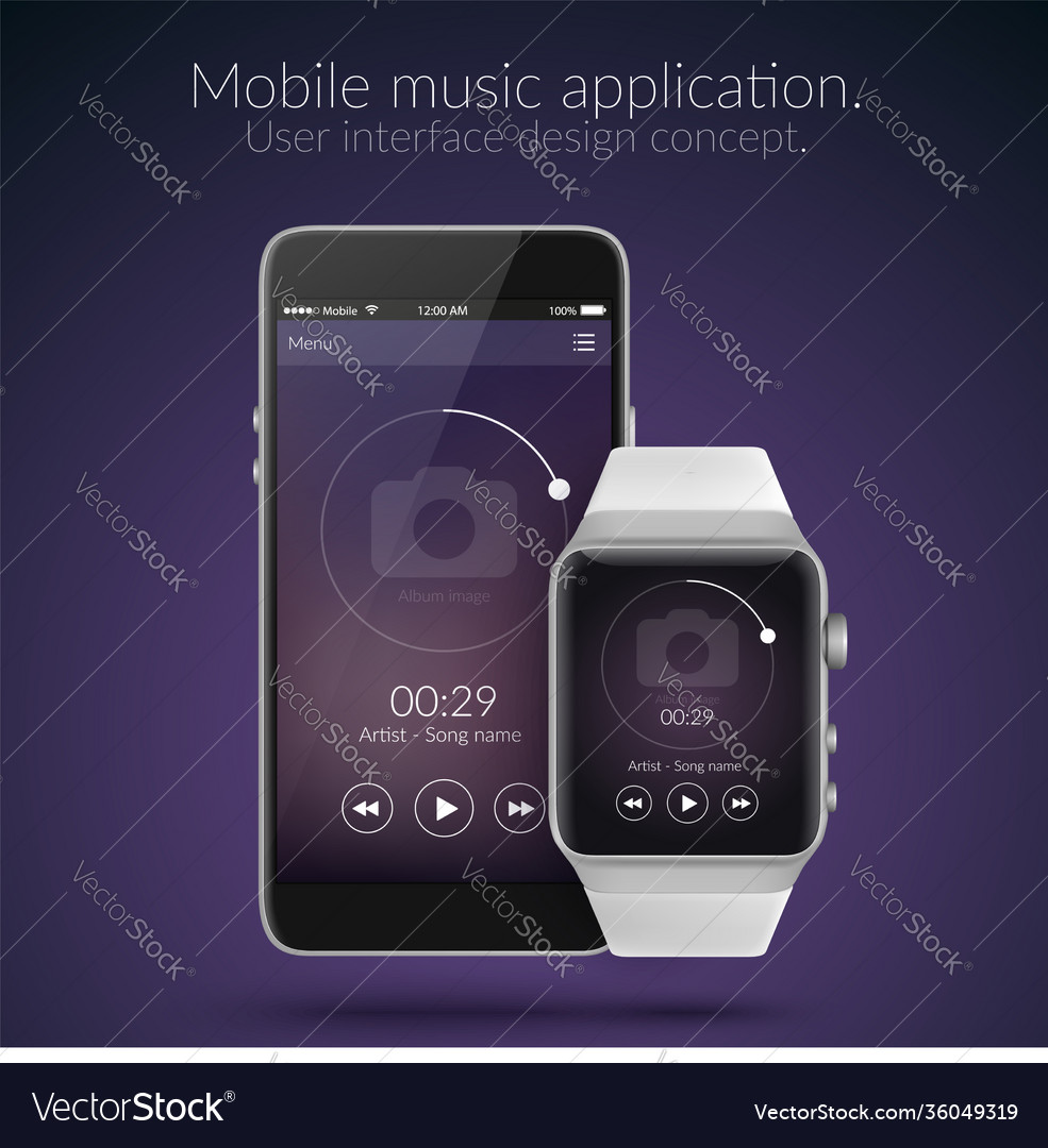 Mobile application design concept vector image Mobile application design concept