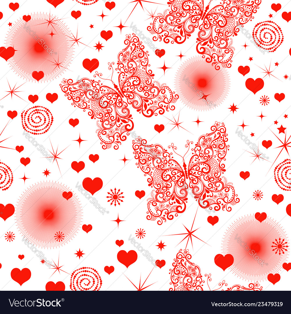 Monochrome bright red seamless valentine pattern