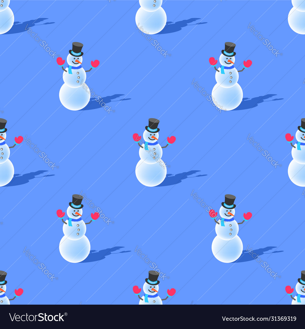 Seamless pattern with clipping mask snowmen