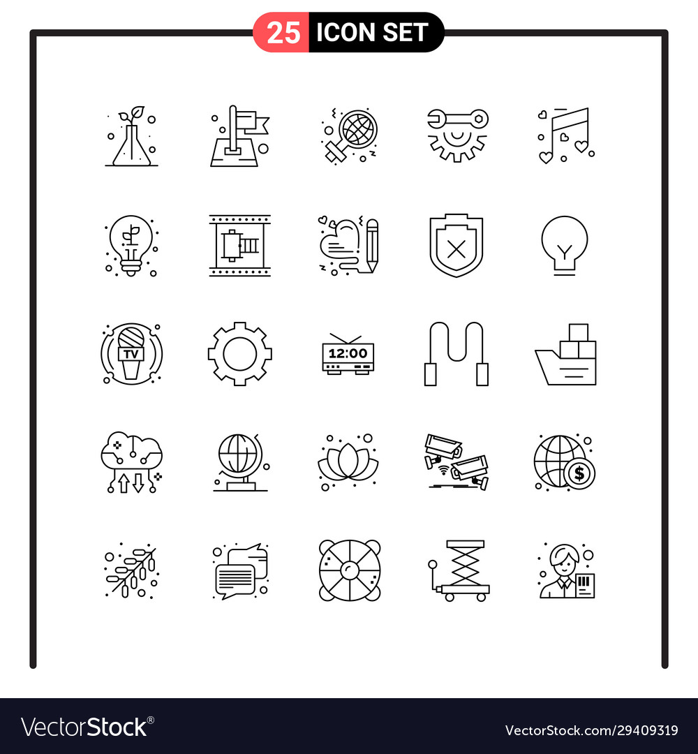 Set 25 line style icons for web and mobile vector image Set 25 line style icons for web and mobile