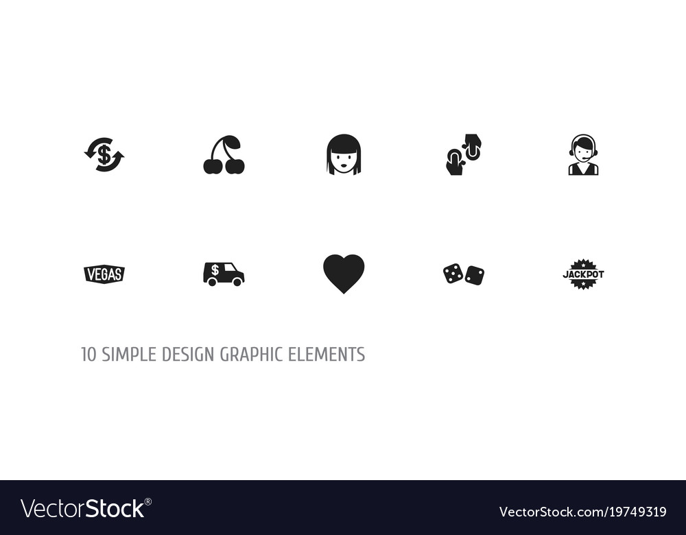 Set of 10 editable game icons includes symbols