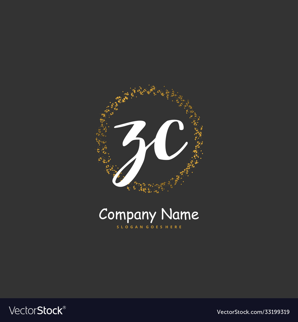 Z c zc initial handwriting and signature logo Vector Image Z c zc initial handwriting and signature logo