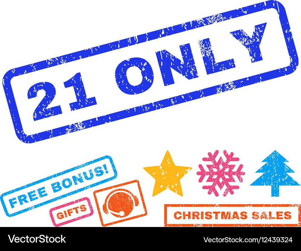 21 only rubber stamp Royalty Free Vector Image