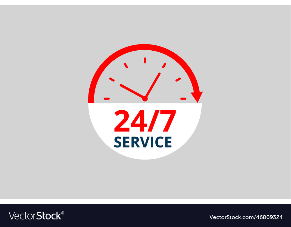24 hour service design with clock