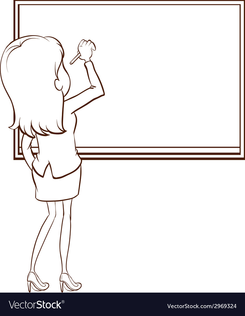 A simple sketch of a teacher writing Royalty Free Vector