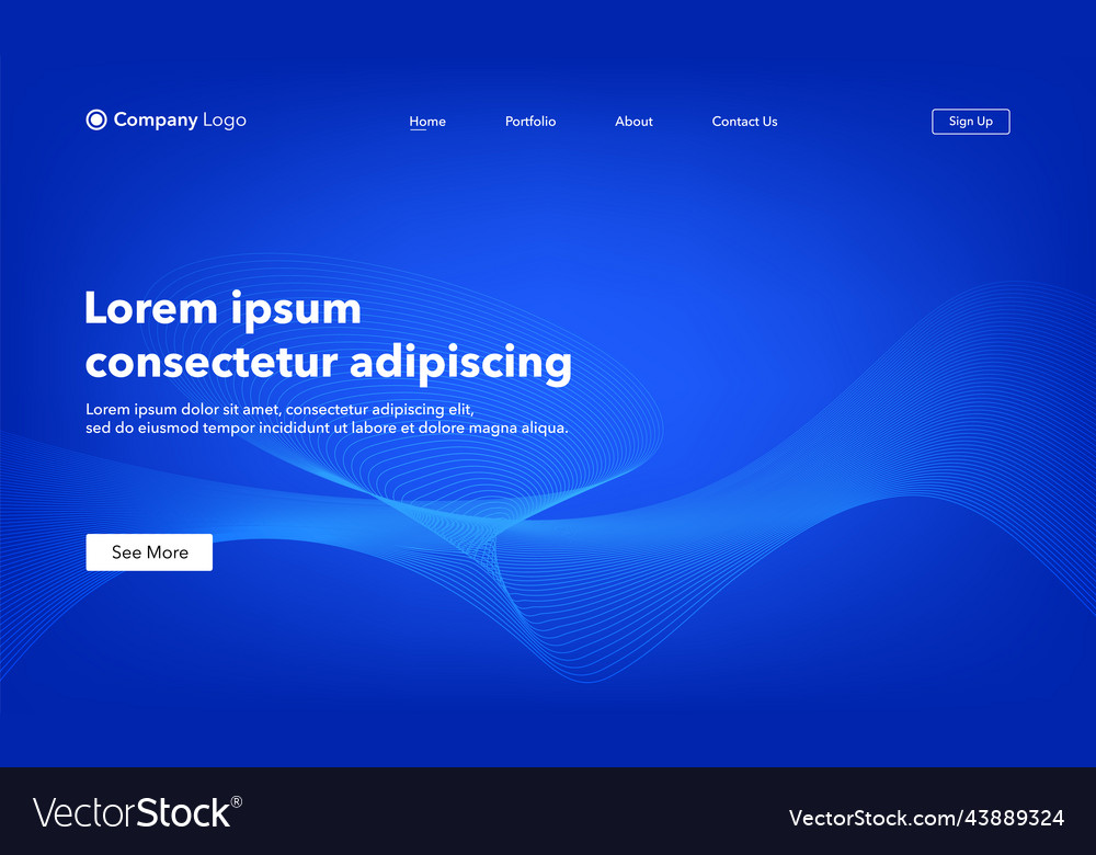 Abstract background website landing page template vector image Abstract background website landing page template