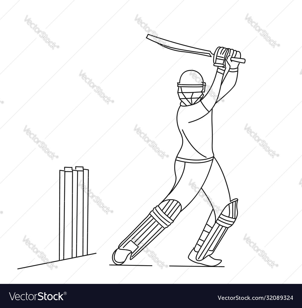 Abstract colorful pattern with batsman and bowler Vector Image Abstract colorful pattern with batsman and bowler