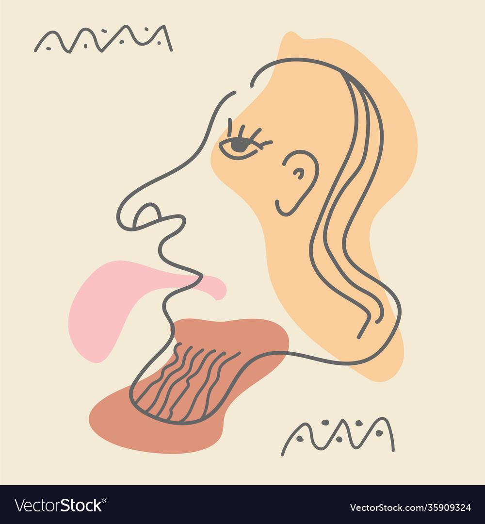 Abstract face in a minimalist style linear Vector Image Abstract face in a minimalist style linear