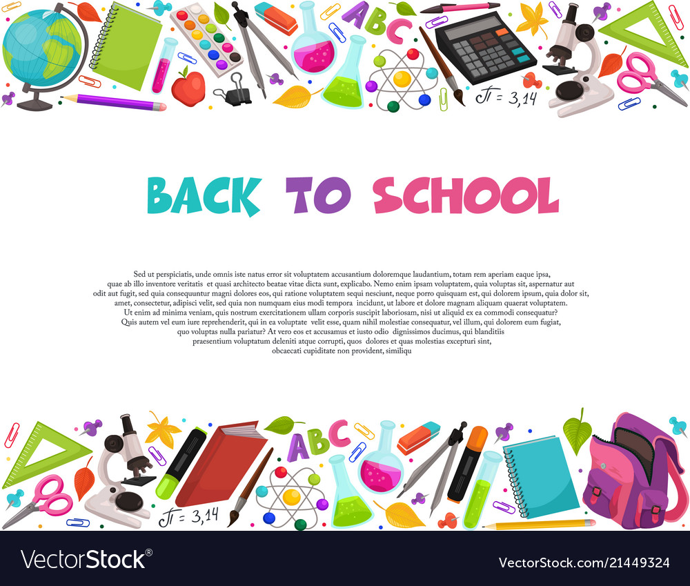 Back to school composition Royalty Free Vector Image