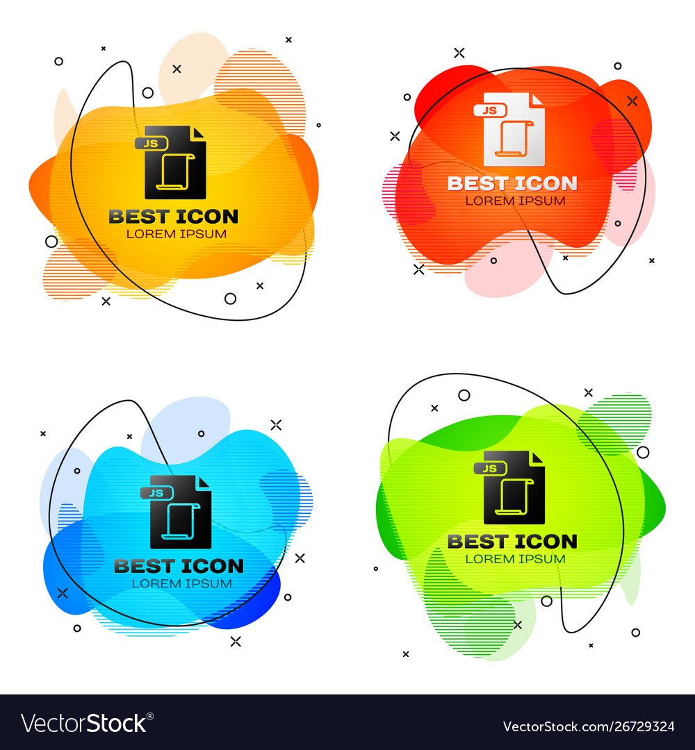 Black js file document download button icon vector image Black js file document download button icon