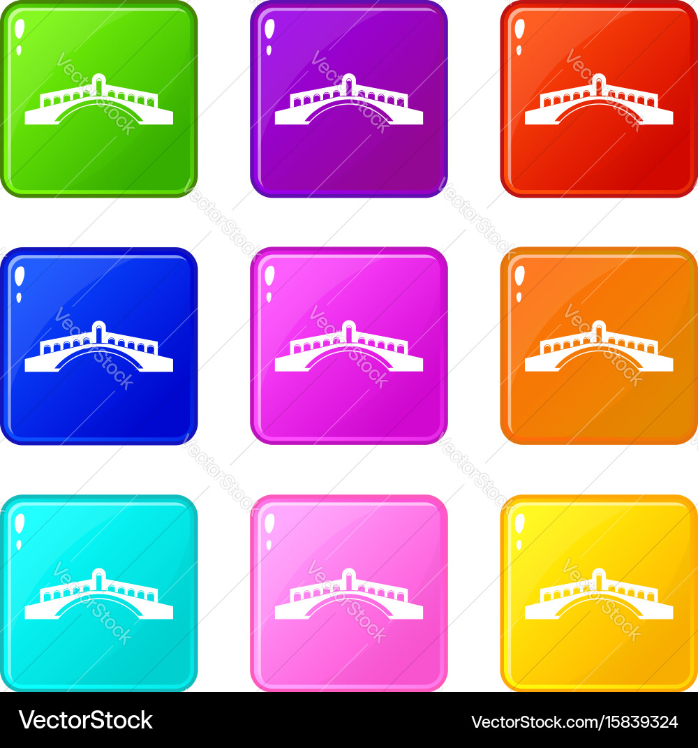 Bridge icons 9 set Royalty Free Vector Image - VectorStock