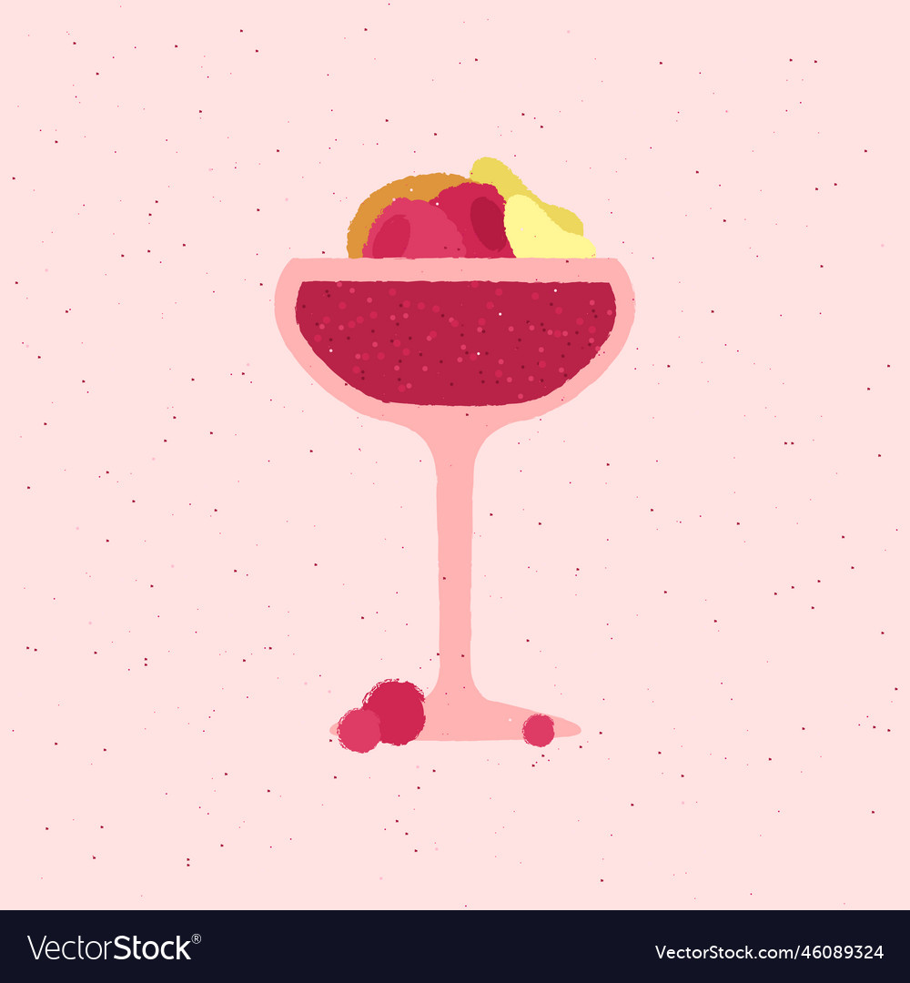 Cocktail drink with raspberry and slice for event Vector Image Cocktail drink with raspberry and slice for event