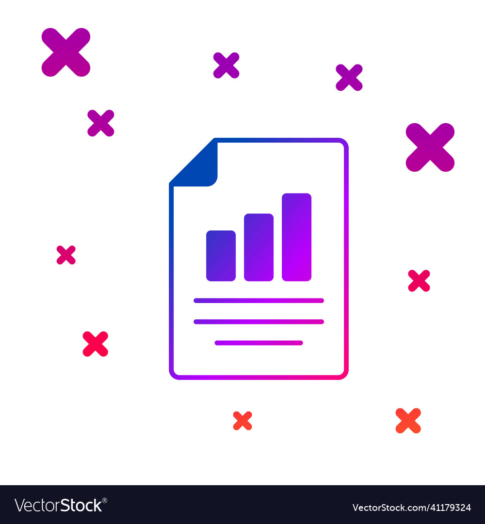 Color document with graph chart icon isolated vector image Color document with graph chart icon isolated