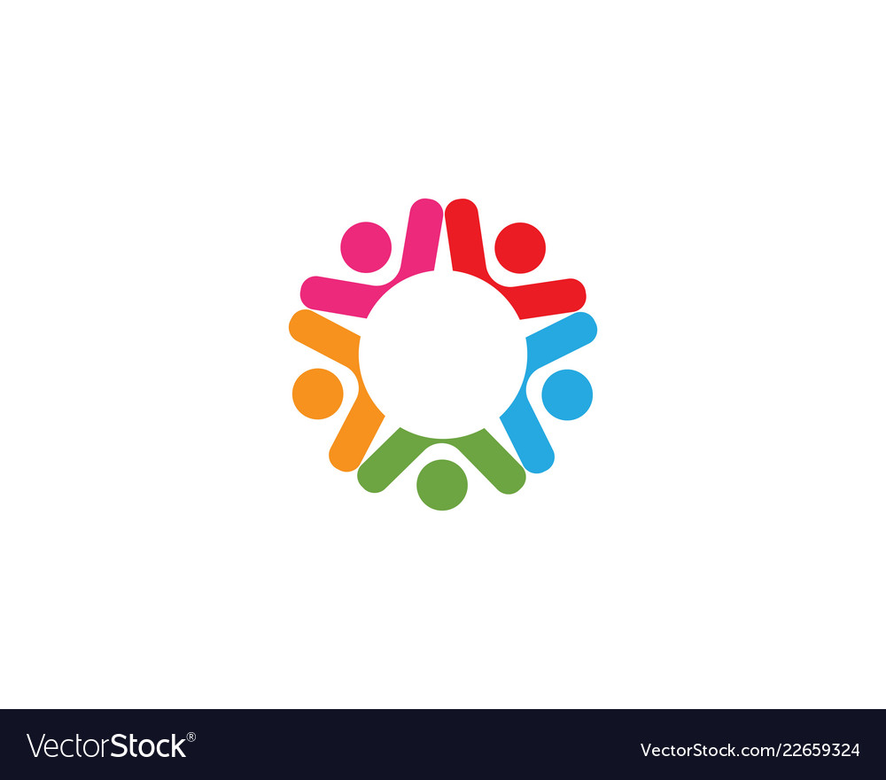 Community logo people template Royalty Free Vector Image