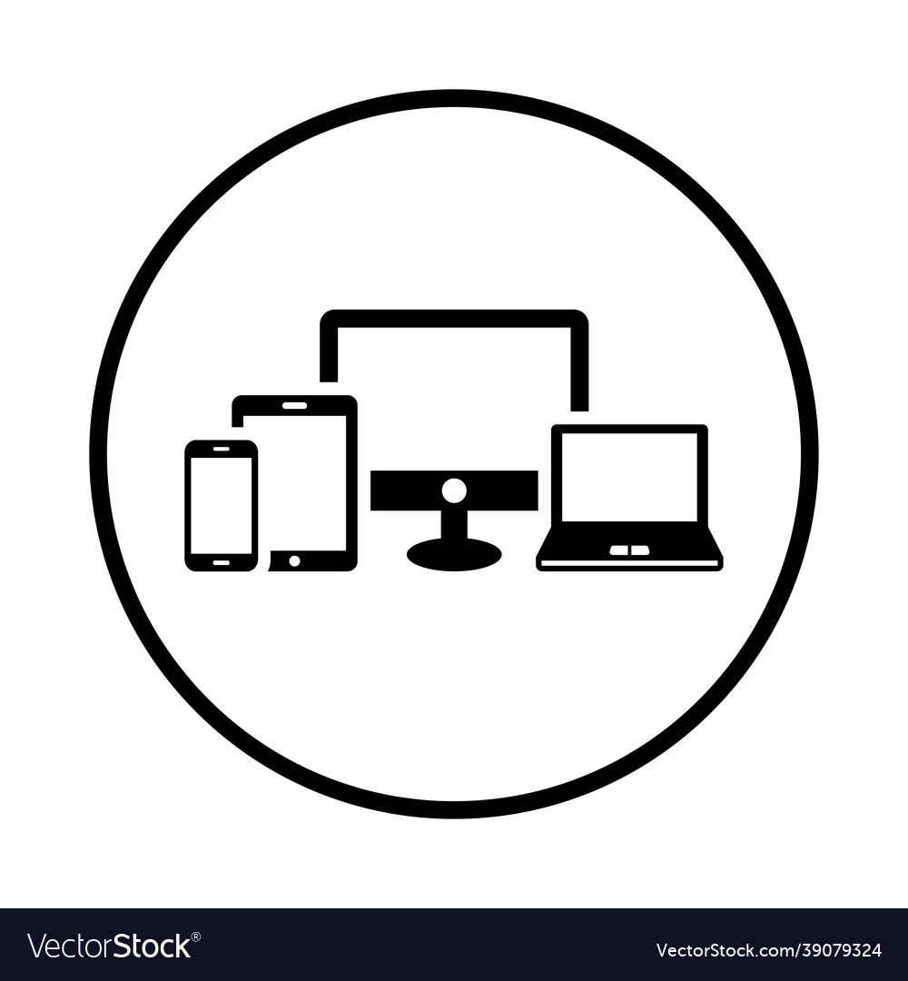 Design responsive desktop mobile icon rounded
