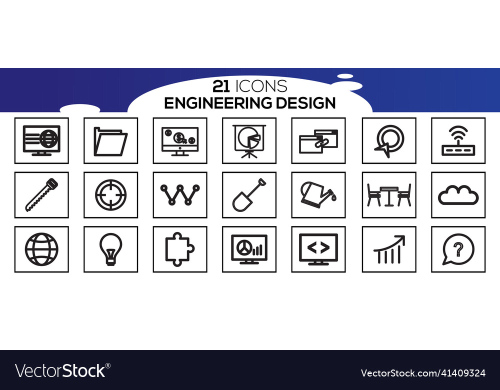 Engineering icons set contains