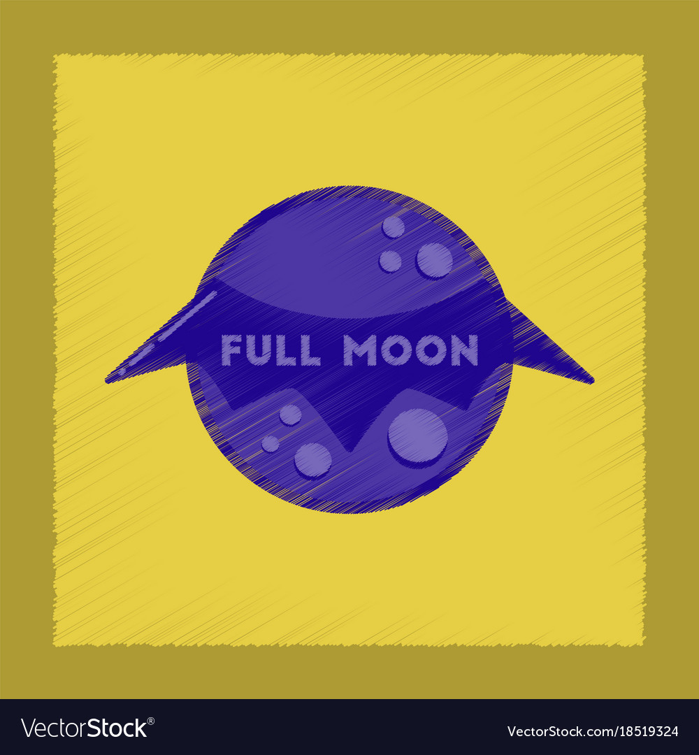 Flat shading style icon full moon bat