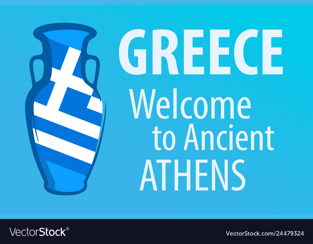 Griechenland willkommen in alten athens hellblau