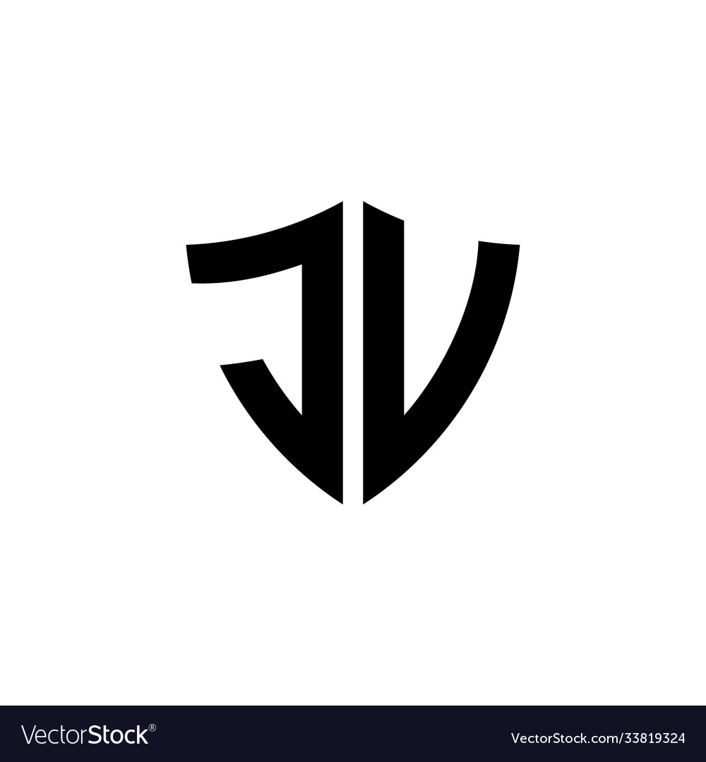 Jv monogram logo with shield shape design template