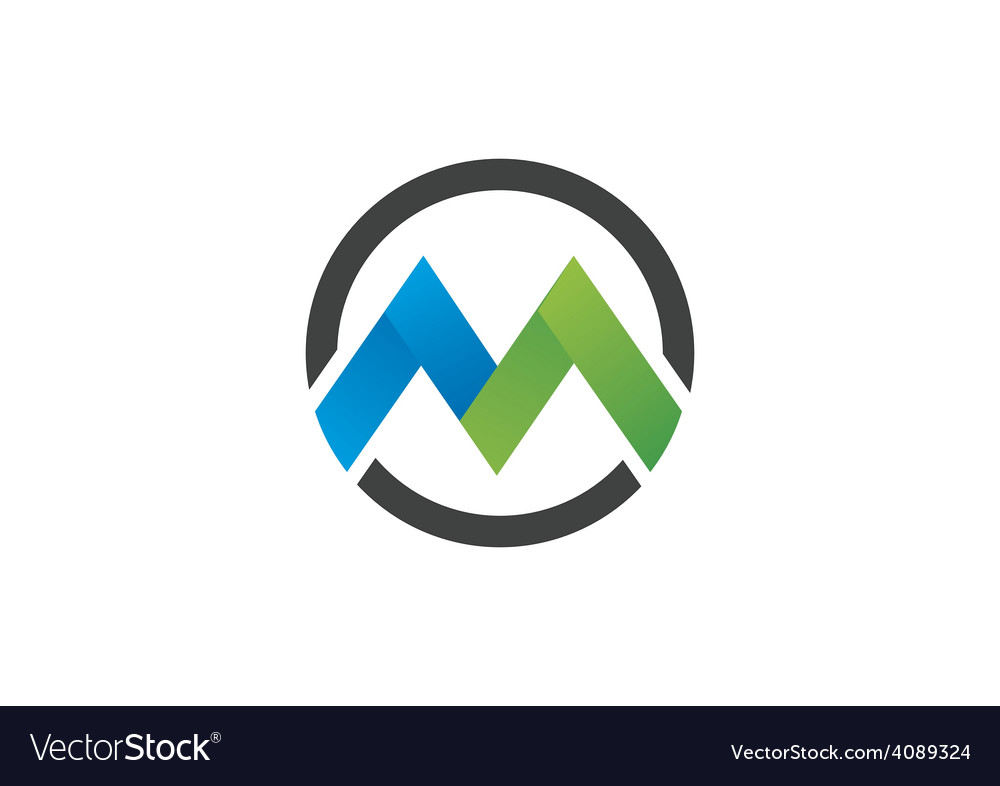 Letter m business round logo Royalty Free Vector Image