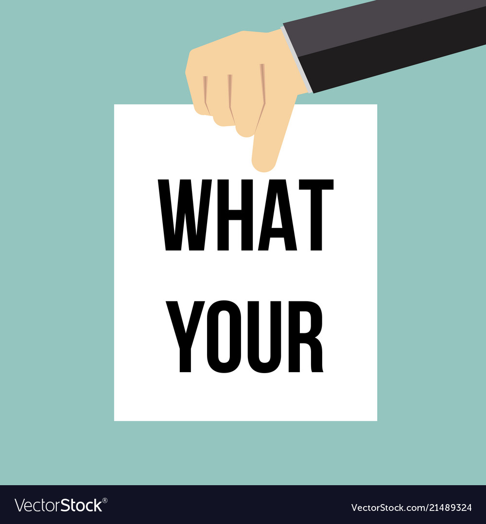 Man showing paper what your text vector image Man showing paper what your text