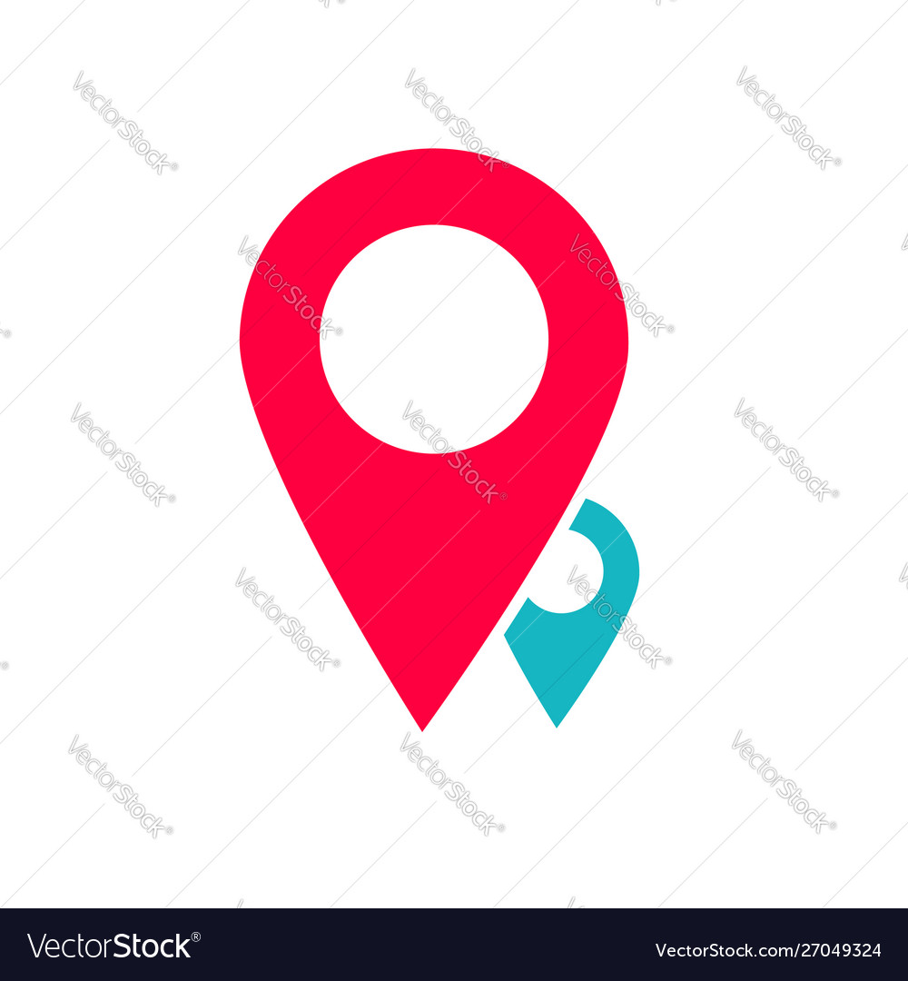 Map two pin pointers logotype sign flat vector image Map two pin pointers logotype sign flat