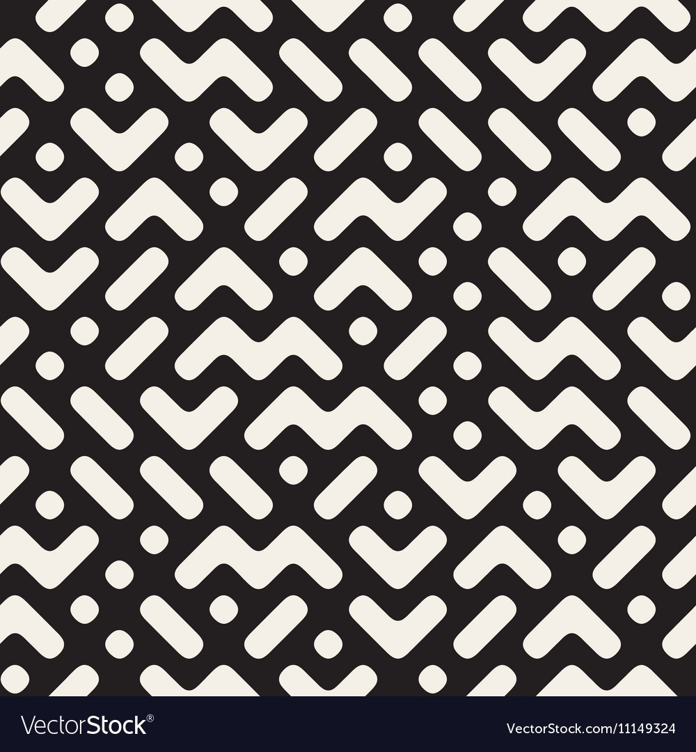 Seamless black and white rounded zigzag Royalty Free Vector