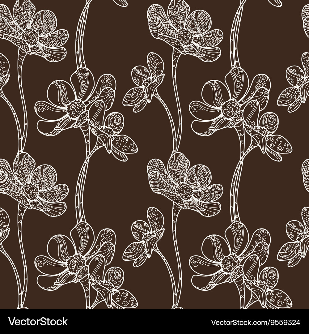 Seamless floral entangle pattern Royalty Free Vector Image