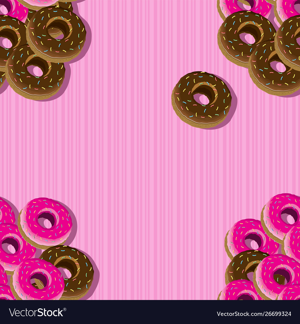 Seamless pattern glazed donuts on a pink