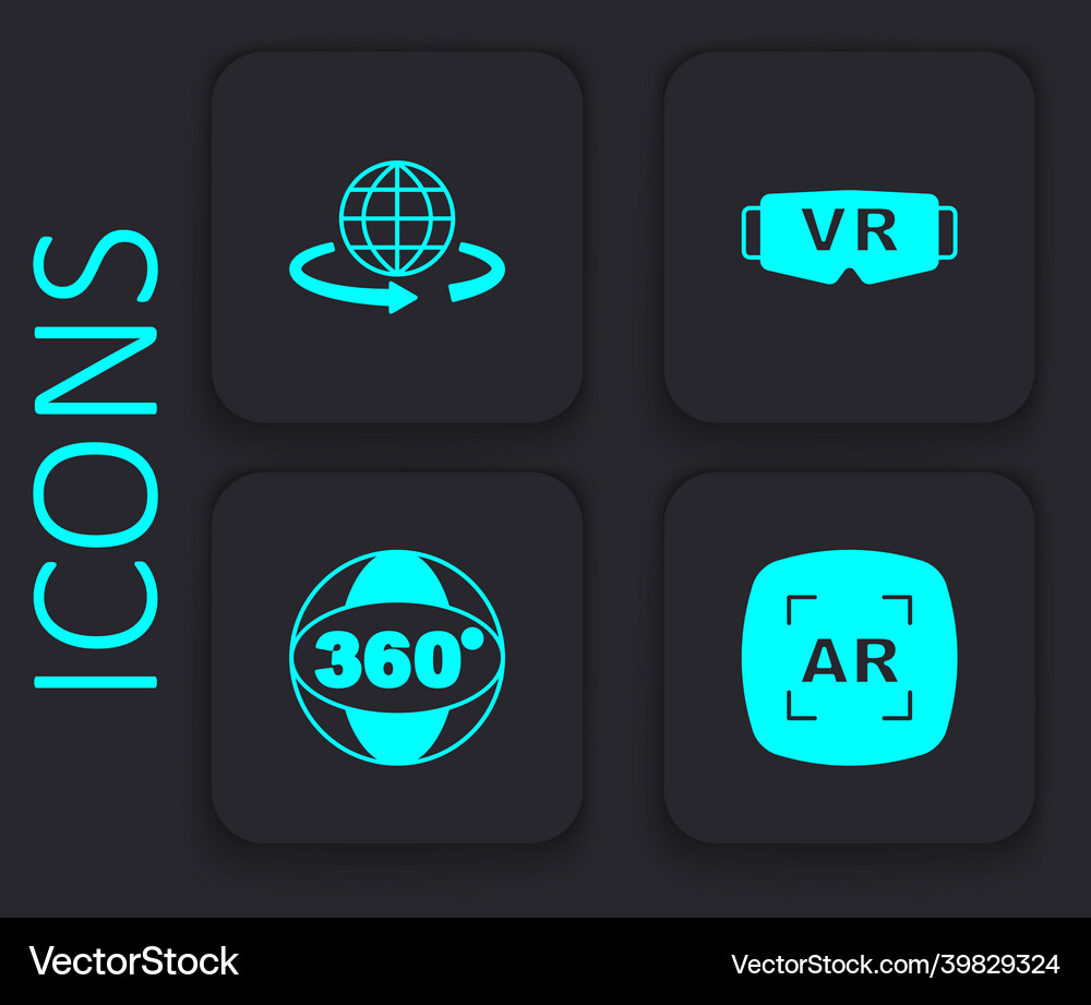 Set augmented reality ar 3d modeling virtual Vector Image