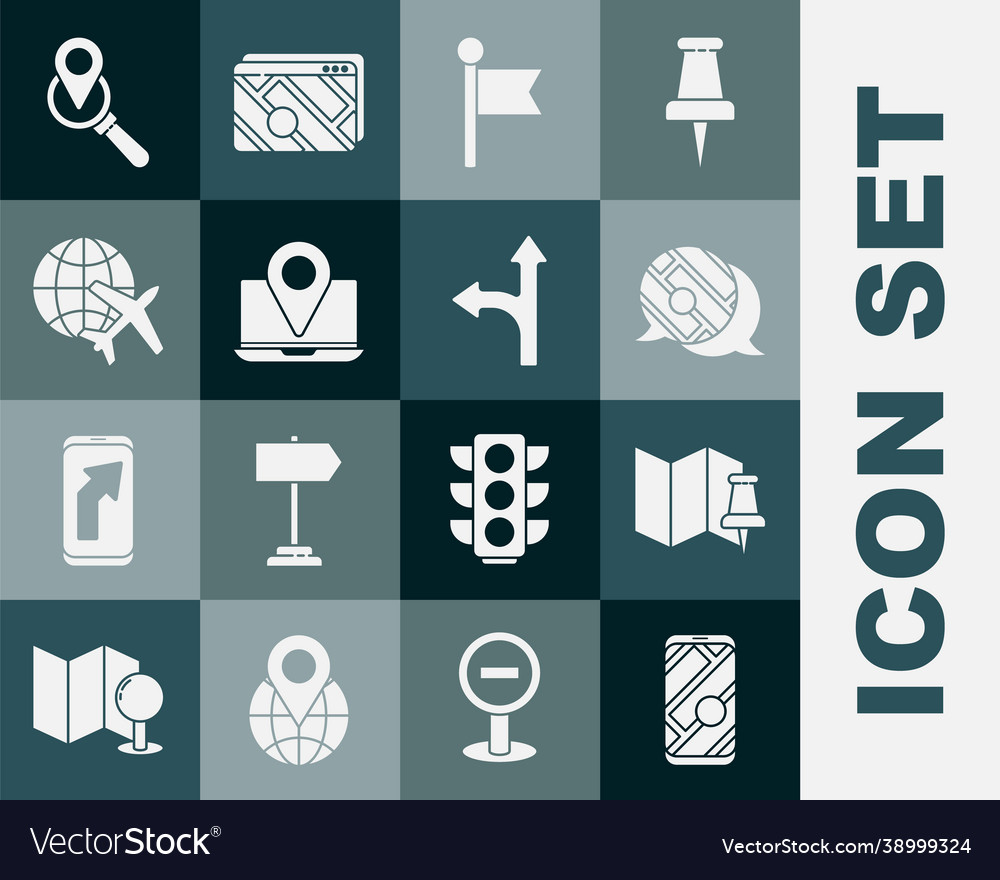 Set city map navigation folded with push pin vector image Set city map navigation folded with push pin
