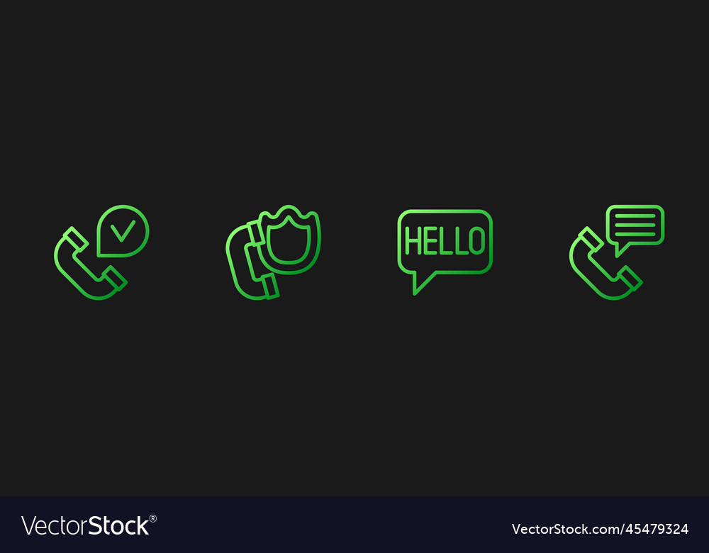 Set line hello in different languages telephone Vector Image Set line hello in different languages telephone