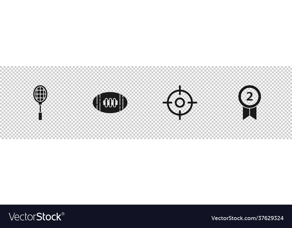 Set tennis racket american football ball target Vector Image Set tennis racket american football ball target