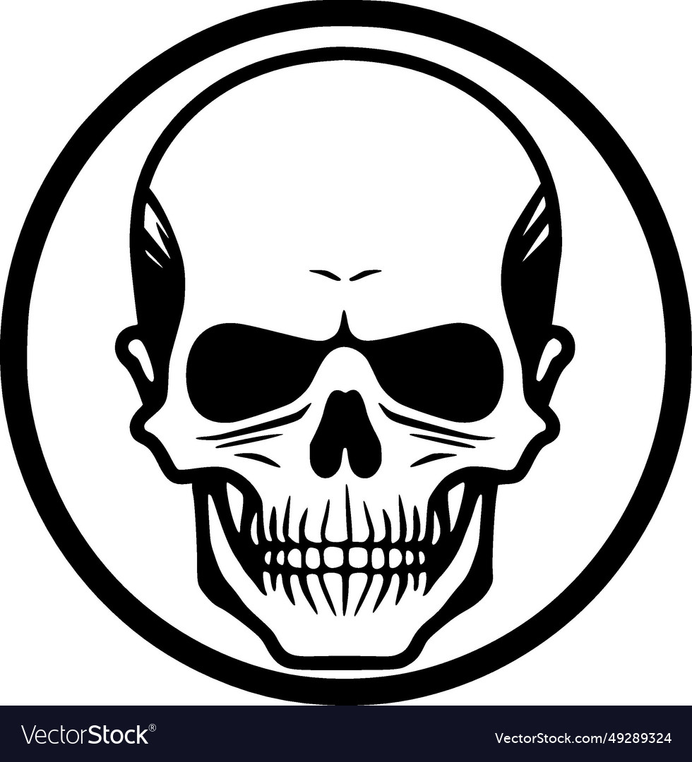 Skull - black and white isolated icon