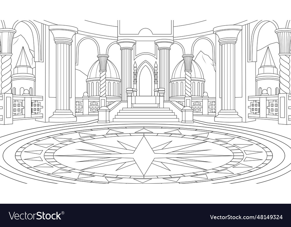 Throne room in a fantasy Royalty Free Vector Image