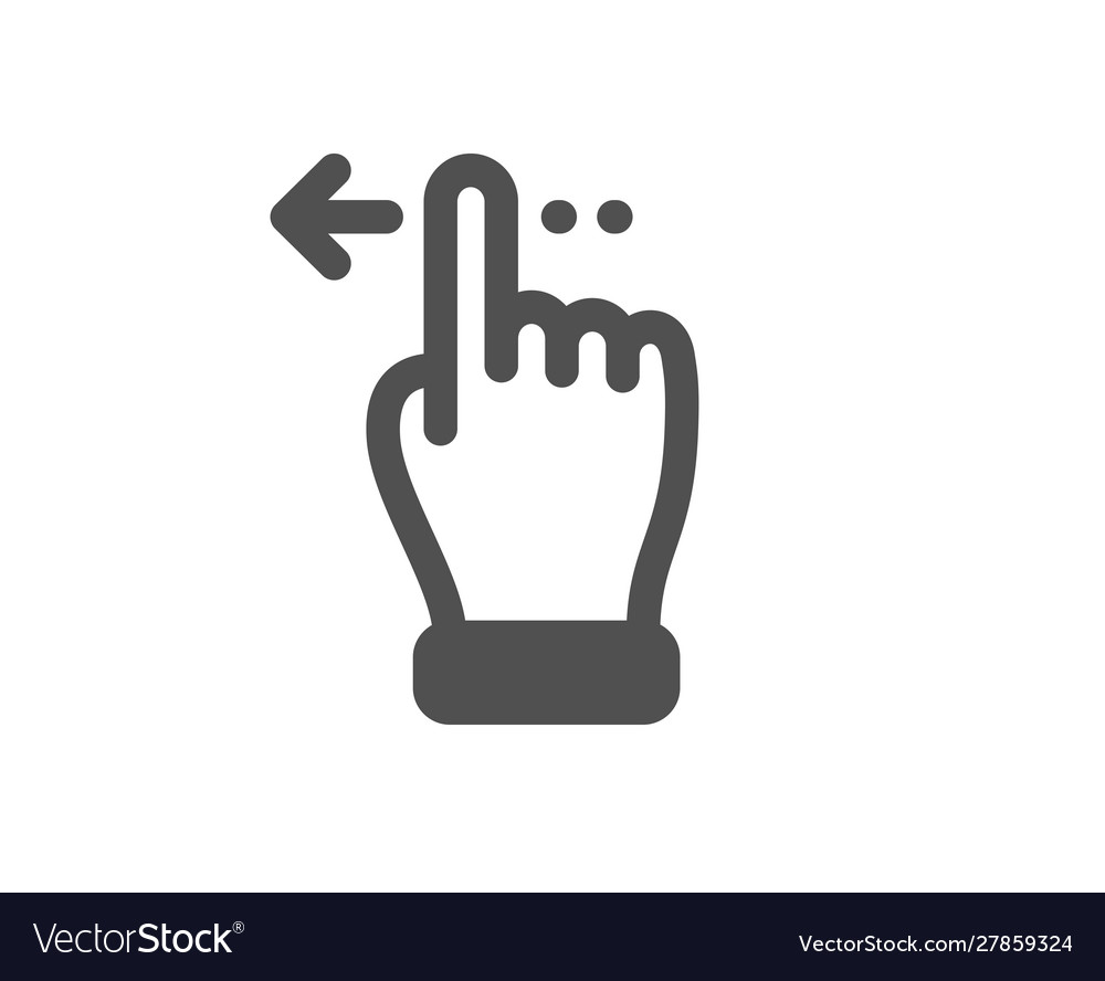 Touchscreen gesture icon slide left arrow sign