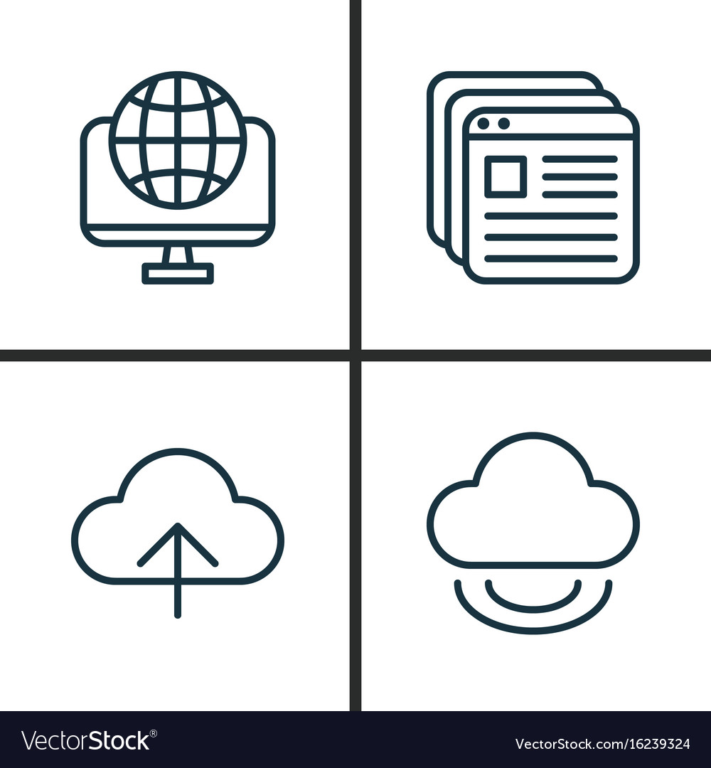 Web icons set collection of virtual storage