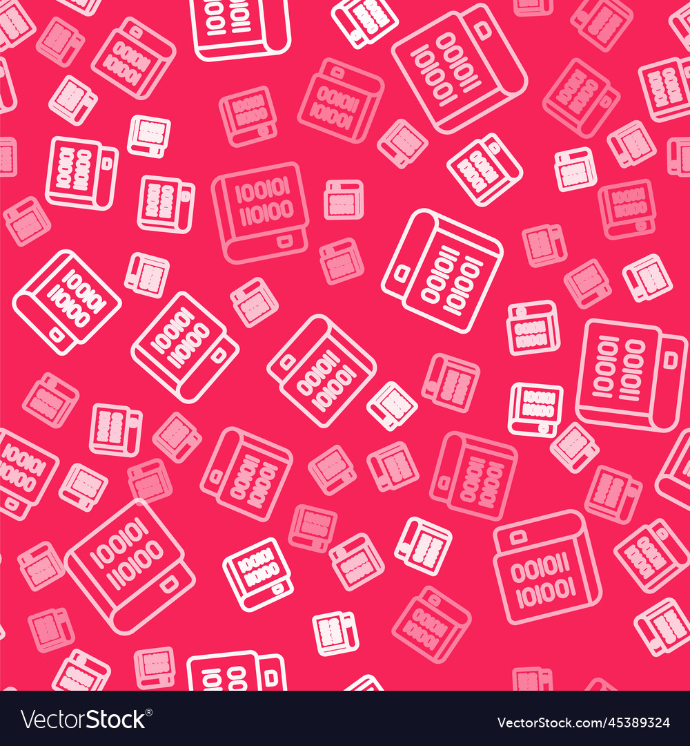 White line books about programming icon isolated vector image White line books about programming icon isolated