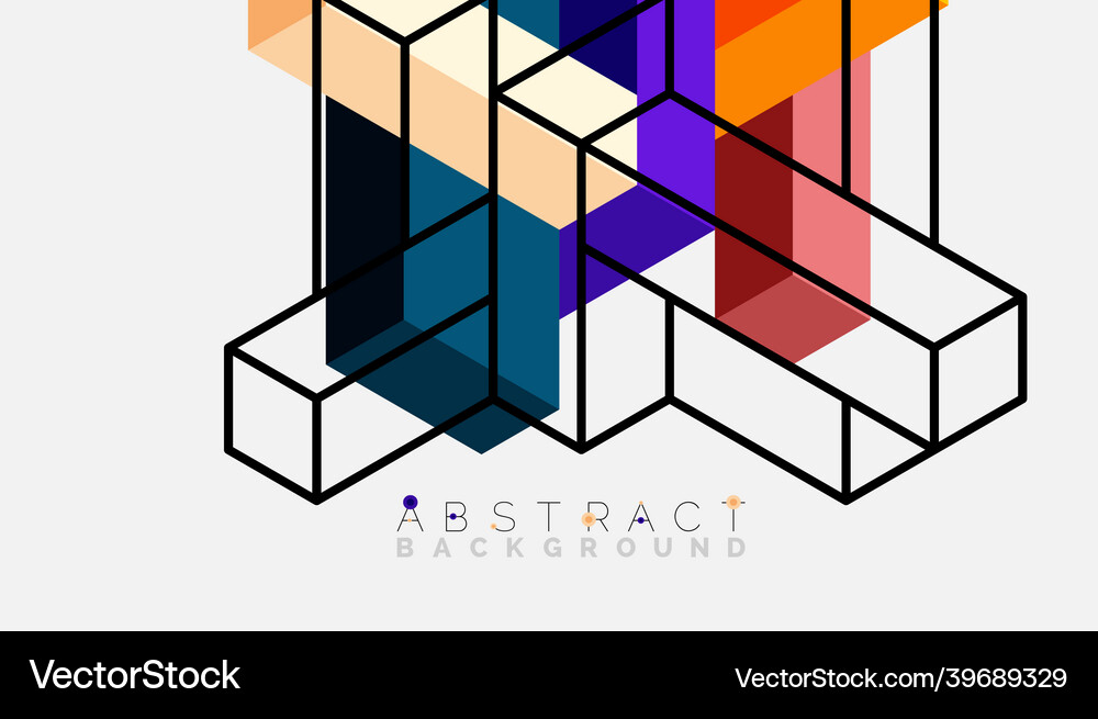 Abstract background 3d cubes cubic elements Vector Image