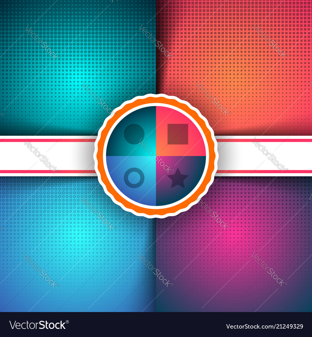 Abstract halftone color four items template