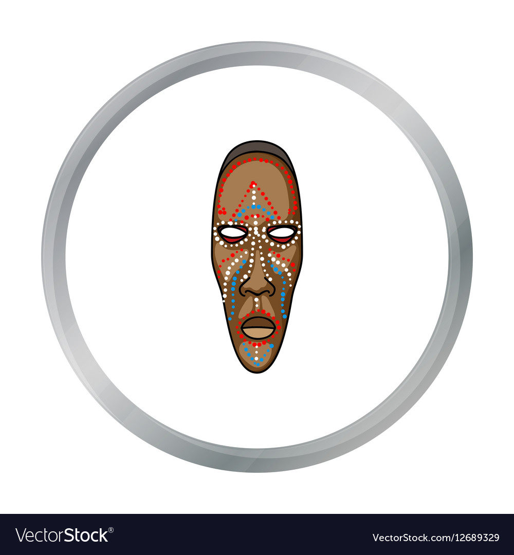 African mask icon in cartoon style isolated Vector Image