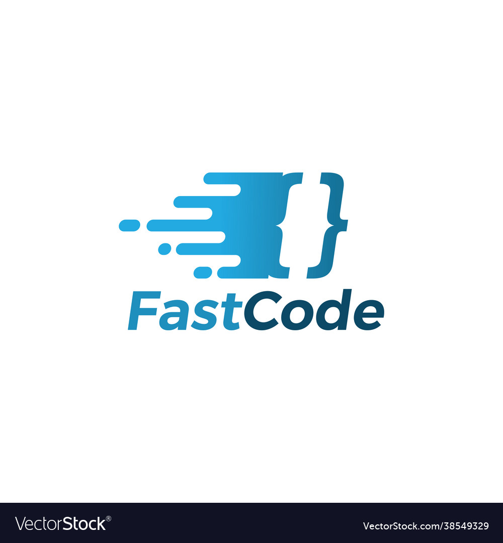 Coding Logo mit schneller Bewegung auf flachem Design vector image Coding Logo mit schneller Bewegung auf flachem Design