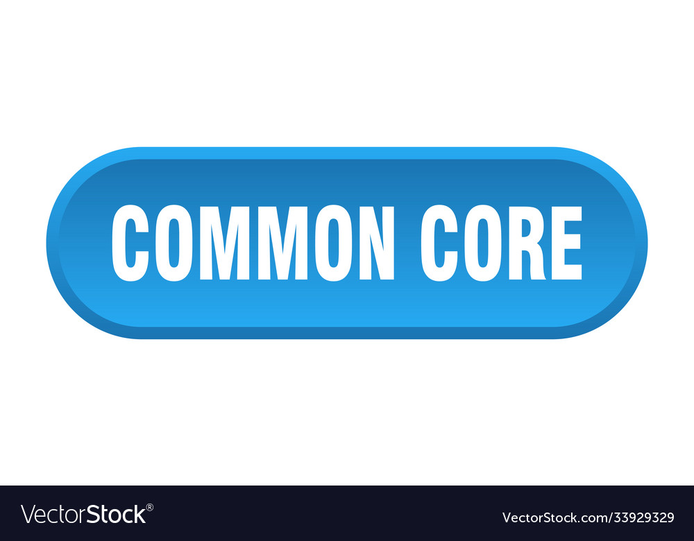 Common core button rounded sign on white