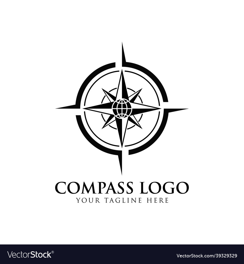 Compass logo design template Royalty Free Vector Image