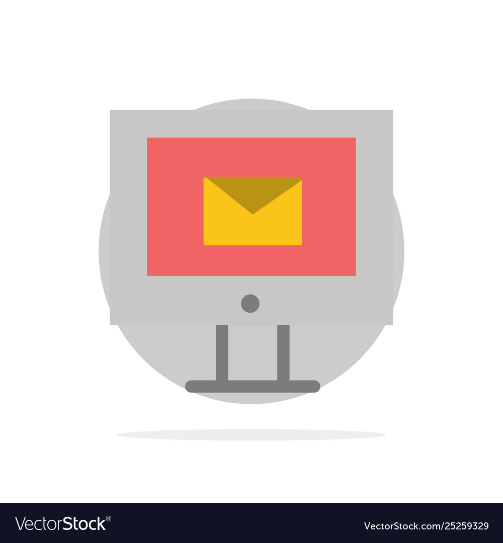 Computer mail chat service abstract circle vector image Computer mail chat service abstract circle